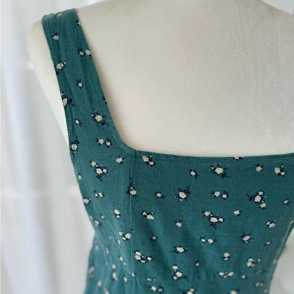 American Eagle M Green Floral Mini Dress - Picture 3 of 8